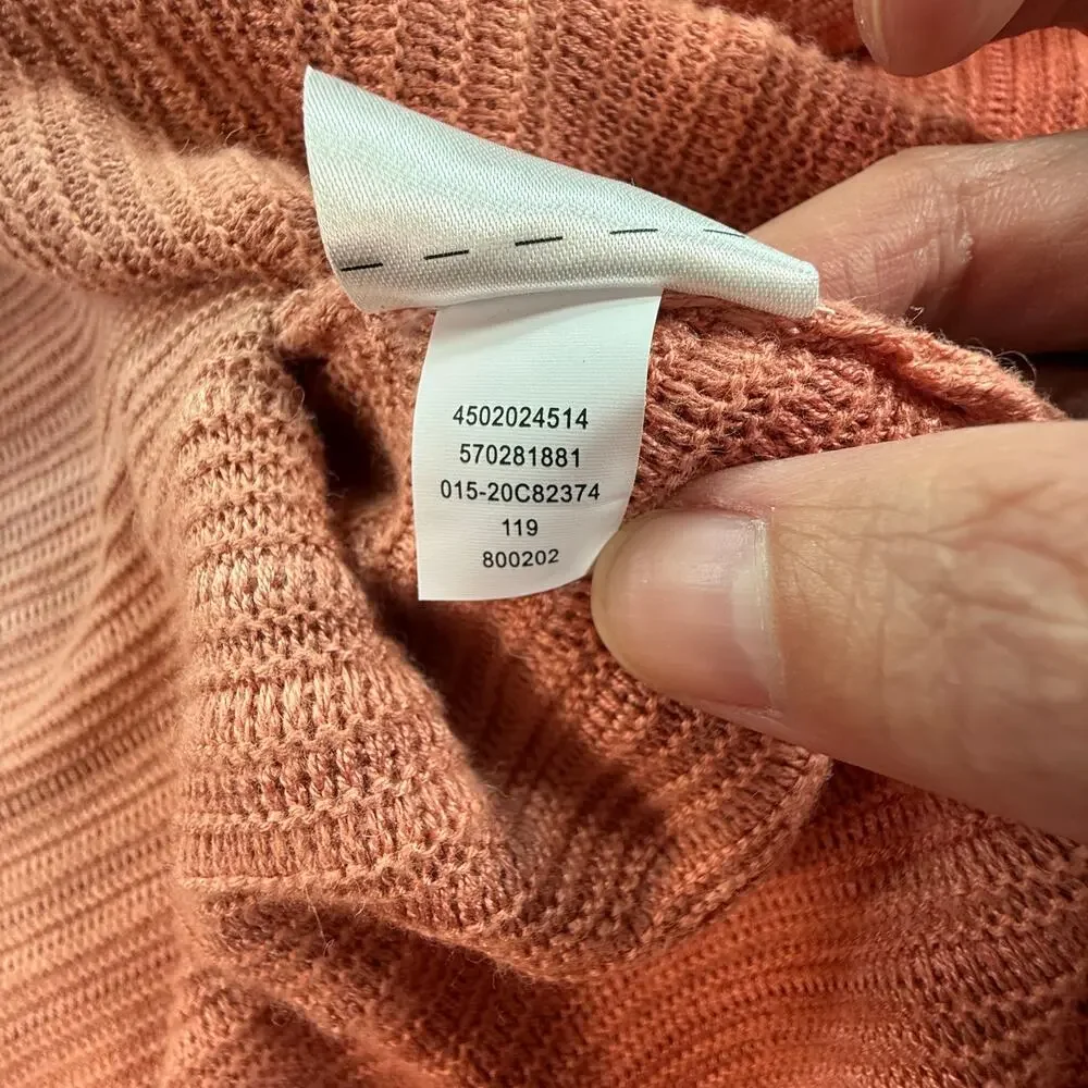 Chico’s Ombre Longline Cardigan Sweater Pink to Rust Open Front Size 1 - Picture 11 of 13